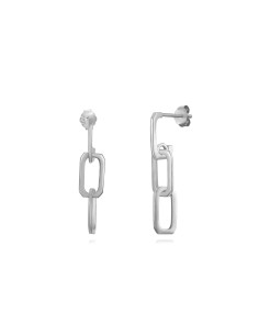 Pendientes Eslabón 26 mm - Bañado Oro y Plata Rodiada 2