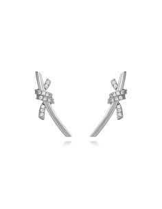 Pendientes Palo - 20 mm - Circonita - Bañado oro y Plata Rodiada 2