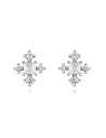 Pendientes Copo de Nieve - 9 mm - Circonita - Bañado oro y Plata Rodiada