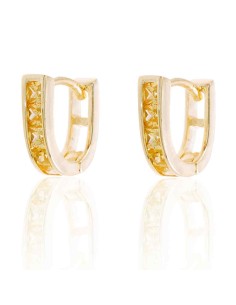 Pendientes Aro - Circonita - 10 mm (6 mm interior) - Bañado Rutenio y Bañado Oro 2