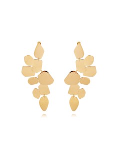 Pendientes Acero - 76mm - Chapa Triángulo - Colro Oro