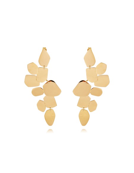 Pendientes Acero - 76mm - Chapa Triángulo - Colro Oro