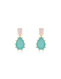 Pendientes Mineral - Lagrima 23mm - Bañado Oro