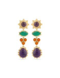 Pendientes Largo Bronce - Mineral 45*13,50mm - Bañado Oro