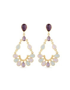 Pendientes Minerales - Largo 58*32mm - Bañado Oro y Plata