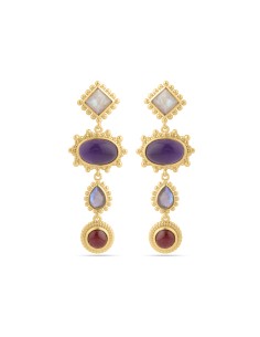 Pendientes Bronce - Mineral 50*18mm - Bañado Oro