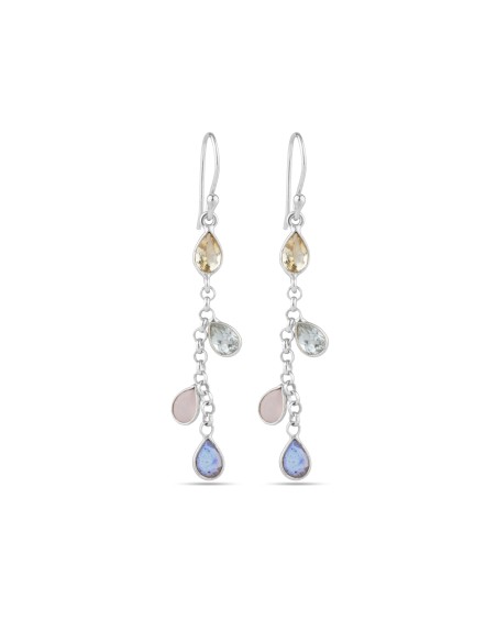 Pendientes Minerales - 50mm - Bañado Oro y Plata