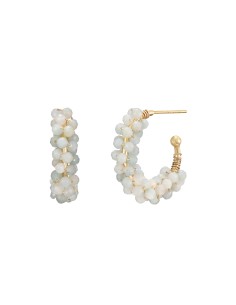 Pendientes Minerales - Aro 24 mm - Bañado Oro y Plata Rodiada 2