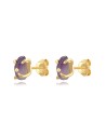 Pendientes Minerales - ~9*7 mm - Bañado Oro