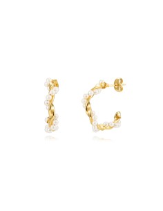 Pendientes Minerales - Semi Aro Ext 27mm(Int 18mm)- color oro 2