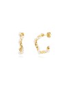 Pendientes Minerales - Semi Aro Ext 27mm(Int 18mm)- color oro