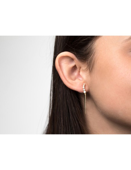 Pendientes Palo - Circonita Blanca