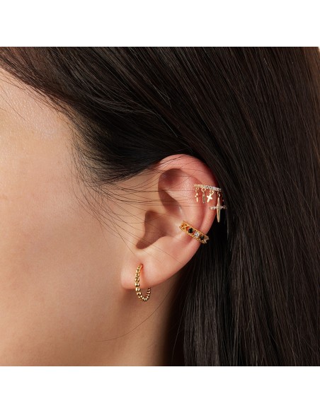 Pendiente Aro Bolitas - 15mm