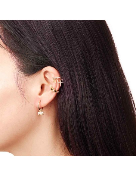 Pendiente Aro - 5 Perla Turquesa - 13mm