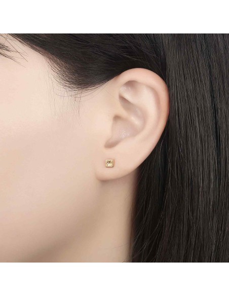 Pendiente - Lagrima 3*5mm y Cuadrado 4mm