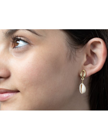 Pendiente 2 Conchas - 12*8mm - Bronce