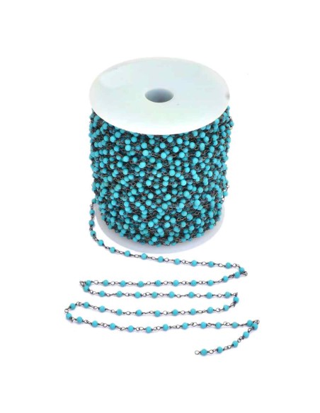 Cadena Rosario Turquesa