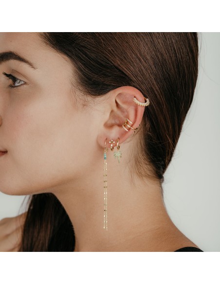 Pendientes Aro - Earcuff - Circonita Pendientes Aro - Earcuff - Circonita