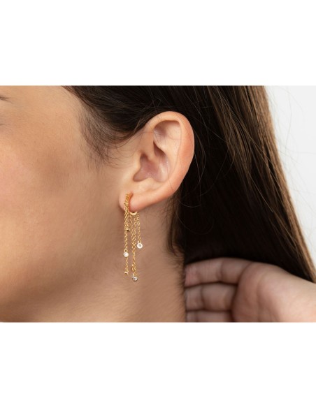 Pendiente Circonita Aro Con Cadena 8*35mm