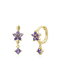 Pendientes Aro Flor CZ 11mm 2