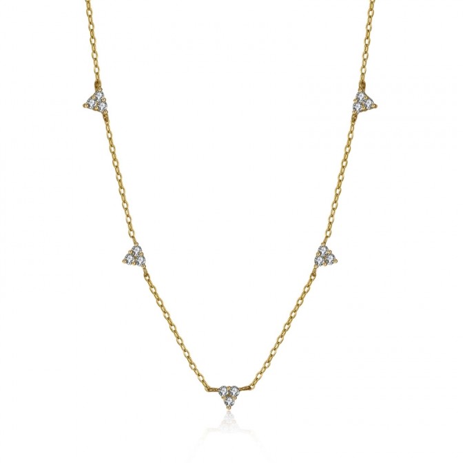 Collar Circonita - Triangulos - 36+8cm