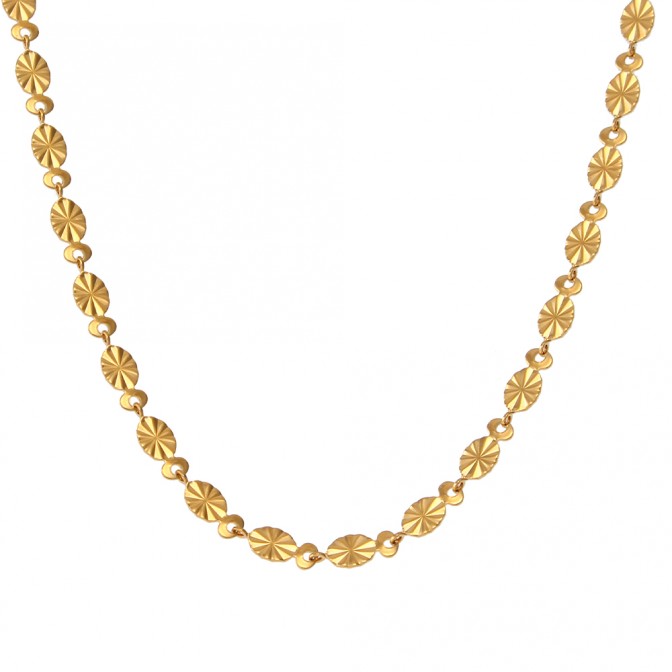 Collar Copo de nieve Acero - 4,5 mm - 32+6 cm, 38+5 cm, 43+5 cm - Color Oro