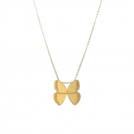 Collar Mariposa - 40 + 5 cm - Bañado Oro y Plata Rodiada