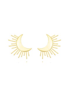 Pendientes Acero - Sol y Luna - 21 * 15 mm - Colro Oro