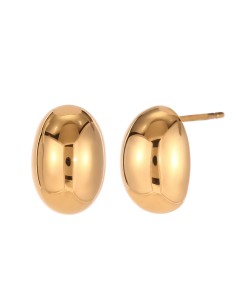 Pendientes Ovalado - 14 mm - Color Oro y Color Acero