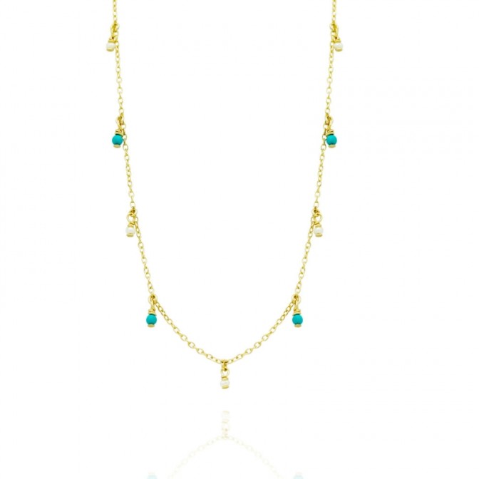 Collar Mineral - Perlas - 40+3+3cm