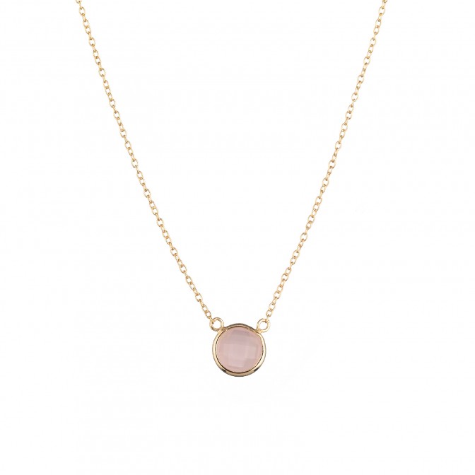 Collar Mineral - Redondo 8mm - Bañado Oro y Plata Rodiada