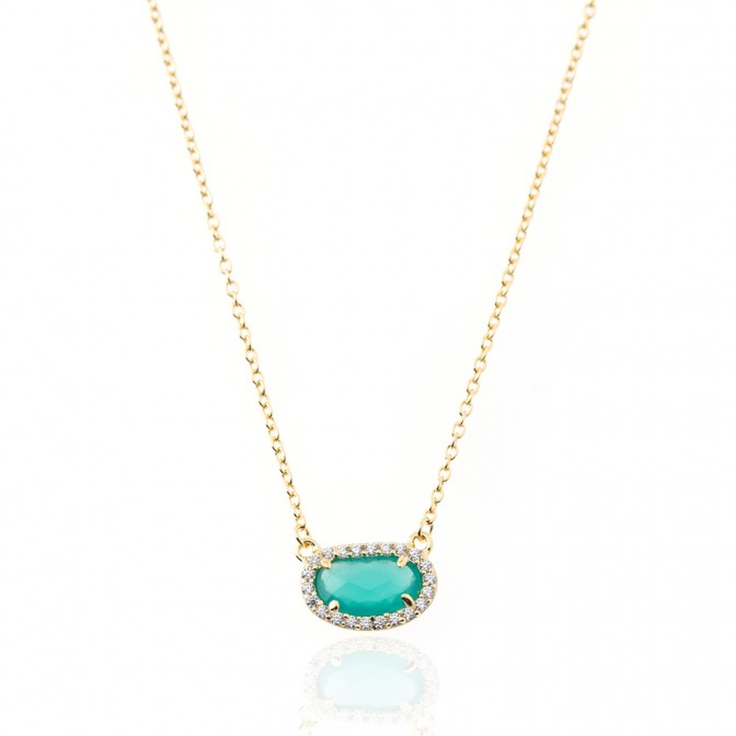 Collar Mineral y CZ - 38+2+2cm