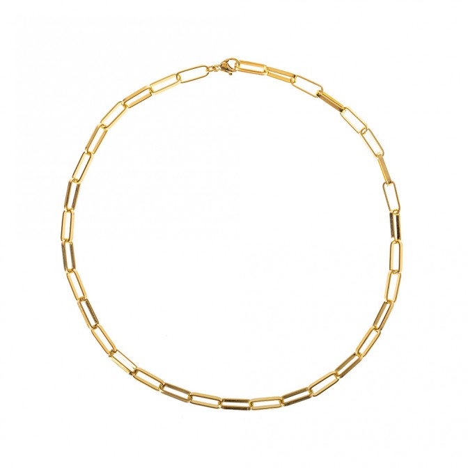 Collar Plata - 12*5mm - 37 cm , 60 cm , 80 cm - Chapado Oro