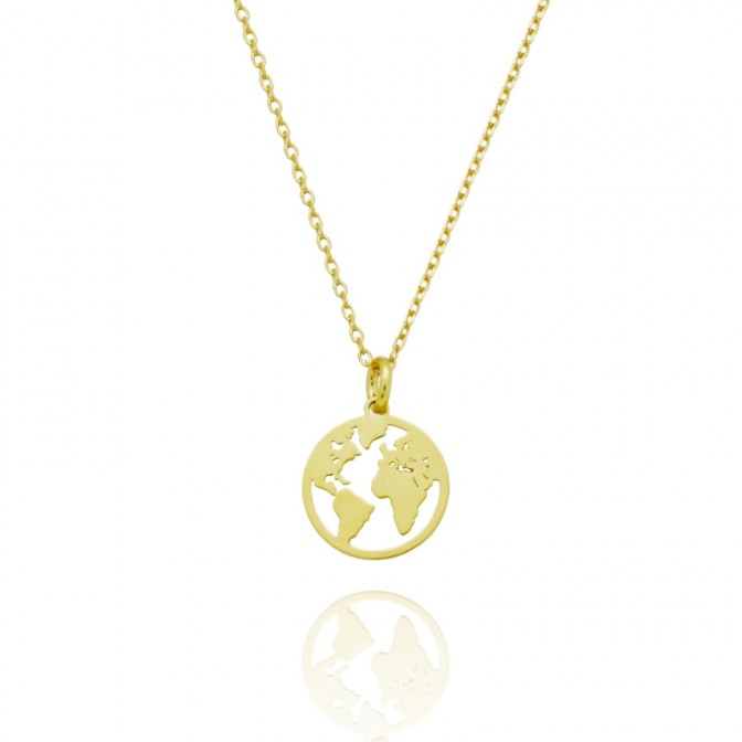 Collar Plata - Mundo 12 mm - 43+3 cm