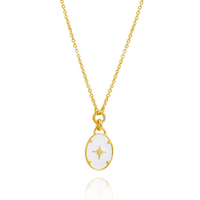 Collar Plata - Rosa de los Vientos - Enamel - Bañado Oro y Plata Rodiada