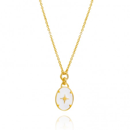 Collar Plata - Rosa de los Vientos - Enamel - Bañado Oro y Plata Rodiada