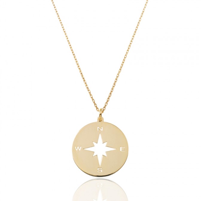 Collar Plata - Rosa de los Vientos 20 mm