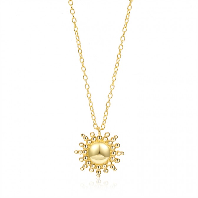 Collar Sol - 38+5mm - Bañado Oro y Plata Rodiada