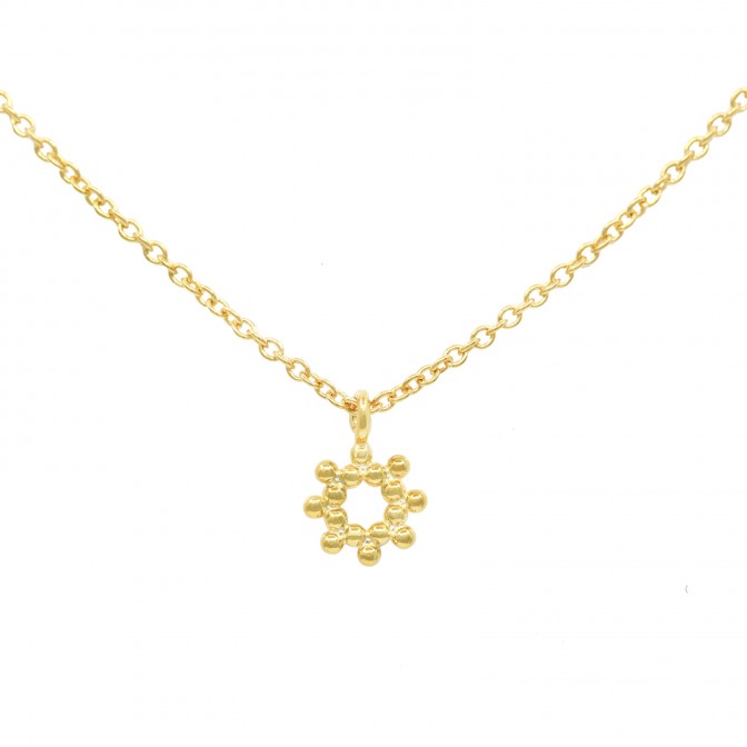 Collar Sol - 40+5mm - Bañado Oro y Plata Rodiada