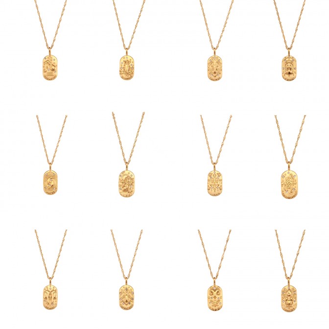 Collar Zodiaco Acero - 40+5cm - Color Oro