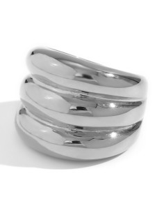 Anillo Acero Triple - 19 mm - Color Oro y Acero 2