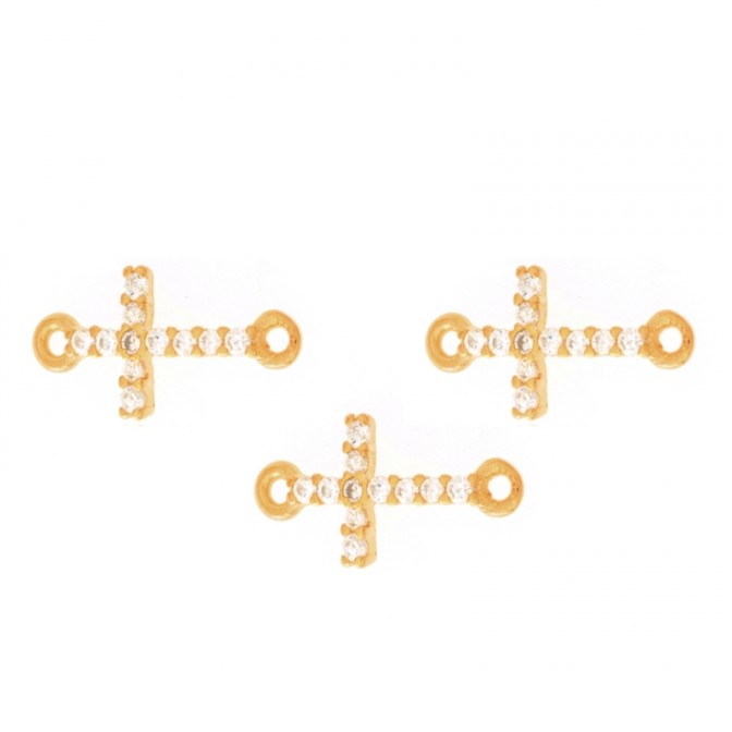 Entrepieza Circonita - Cruz 5*7 mm - Circonita Negra 2