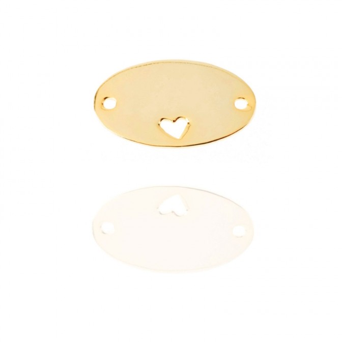 Entrepieza - Ovalo Con Corazón 12*20mm