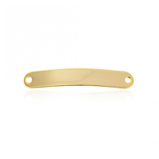 Entrepieza Plata - Placa 6*35mm - Bañado Oro y Plata Rodiada