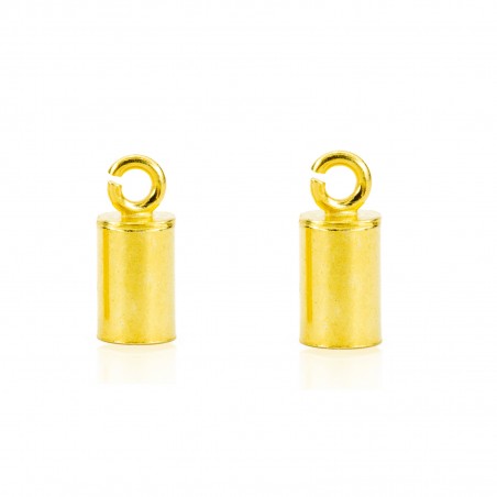 Fornitura - capuchón - 2,5 y 3,5mm - 1 Par - Bañado Oro y Plata