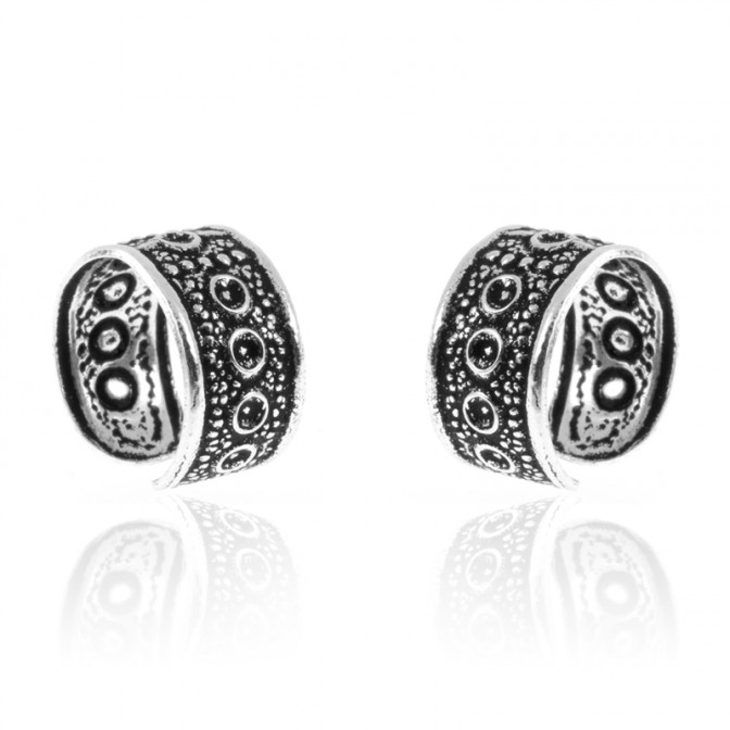 Pendienets Earcuff Puntos Circulos - 9 mm