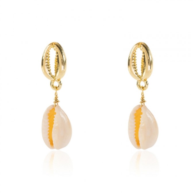 Pendiente 2 Conchas - 12*8mm - Bronce