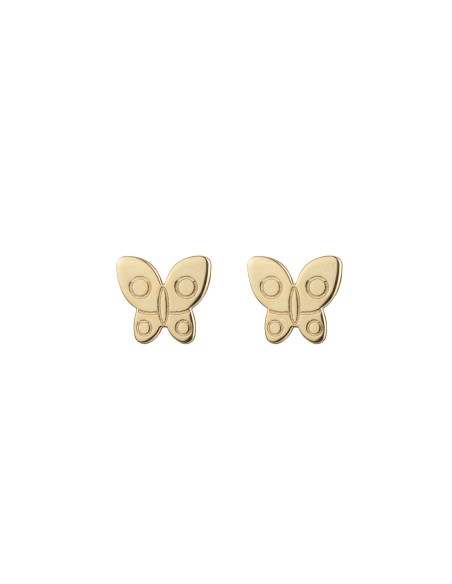 Pendientes Mariposa 6,5mm - Bañado Oro y Plata