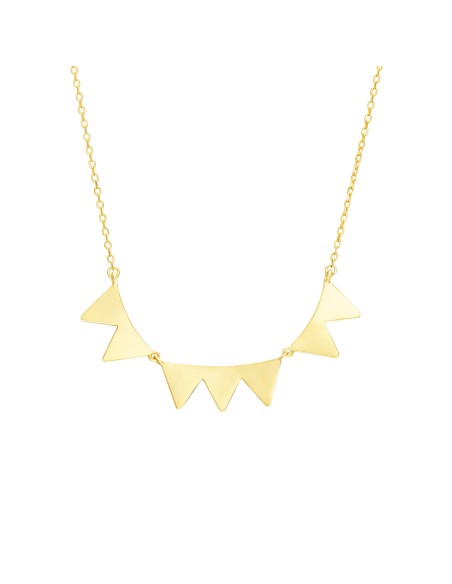 Collar Triangulos 50*7 mm - 38 + 5 cm - Bañado Oro y Plata Rhodiada