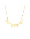 Collar Triangulos 50*7 mm - 38 + 5 cm - Bañado Oro y Plata Rhodiada